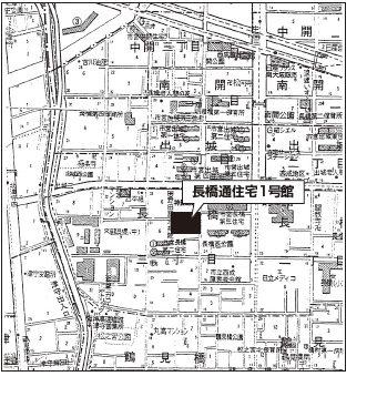 長橋通住宅1号館周辺図