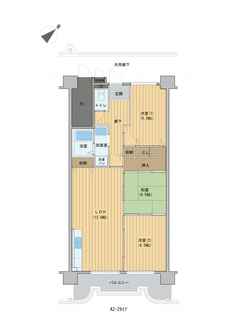 コーシャハイツ諸口505号室 間取り図
